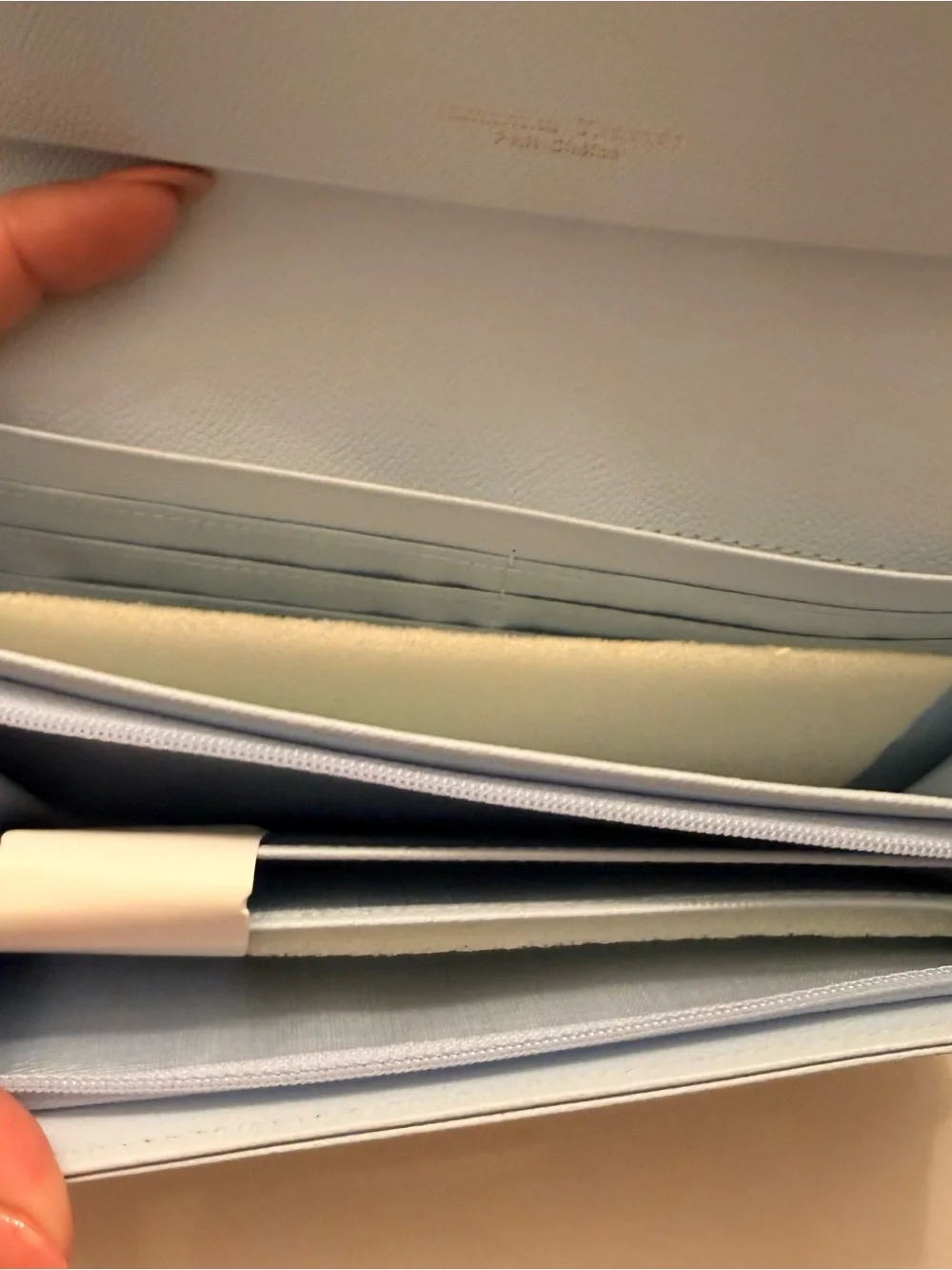 Samantha Thavasa Pale Blue Striped Envelope Wallet